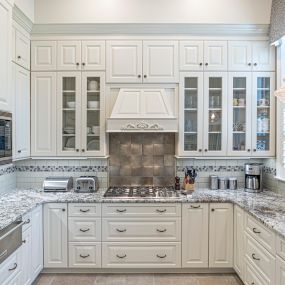 Remodeled kitchen with Starburst Tile backsplash