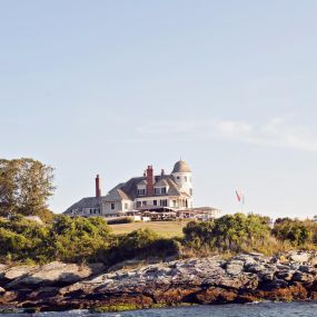 View from the water of Castle Hill Inn