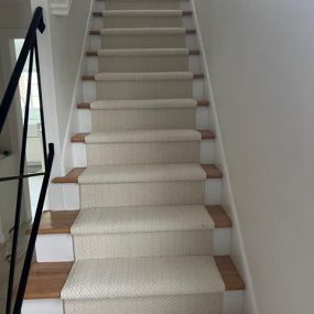 Check out this wool stair runner installed by the Carpet King Floor Coverings team!