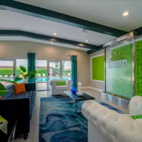 Water feature in clubhouse