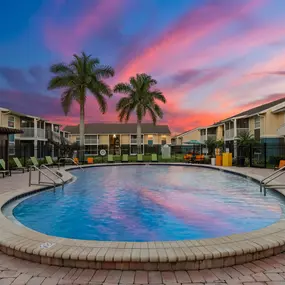 Swimming pool at twilight