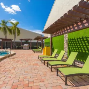 Relaxing pool side on the sun deck
