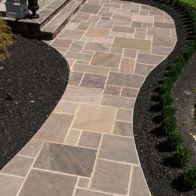 Walkway, steps and landscaping