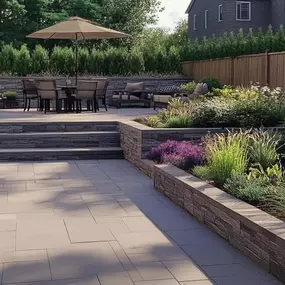 multi-level retaining wall garden