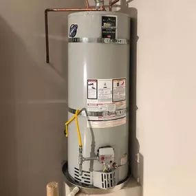 A photo of a water heater installed by Benjamin Franklin Plumbing Tyler.