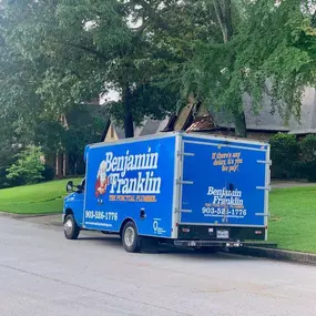 A photo of a Benjamin Franklin Plumbing Tyler van.