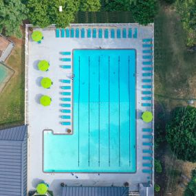 Our Olympic-size swimming pool, as seen from overhead