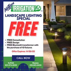 Landscape Lighting Special - FREE Consultation & Design & with the purchase of 10 fixtures you get a FREE Bluetooth Transformer.