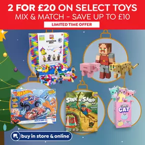 2 For £20 On Select Toys
Mix & match - save up to £10
Limited time offer