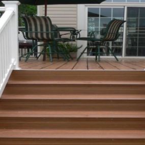 Composite Deck and Vinyl Stair Railing