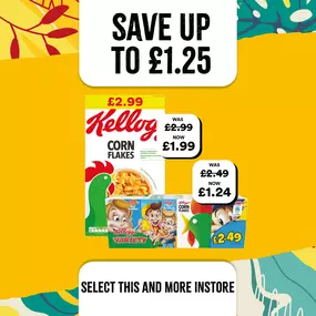 kellogs save up to  £1.25 at select convenience