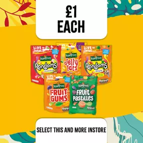 £1 each on sweets at select convenience