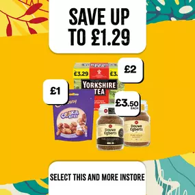 save up to £1.29 at select convenience tea and coffee