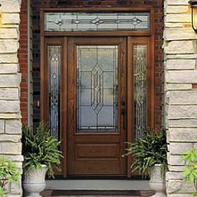 Entry door with sidelits and transom