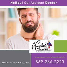 Car accident doctor Lexington KY. A. Bastecki Chiropractic & Wellness Center offers chiropractic care in Lexington. Call for your appointment: 859-266-2223 -OR- https://www.abasteckichiropractic.com/