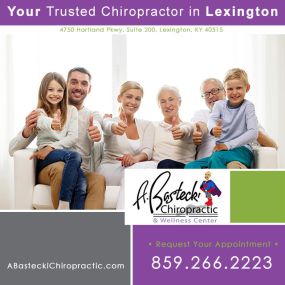Chiropractor in Lexington KY. A. Bastecki Chiropractic & Wellness Center offers chiropractic care in Lexington. Call for your appointment: 859-266-2223 -OR- https://www.abasteckichiropractic.com/