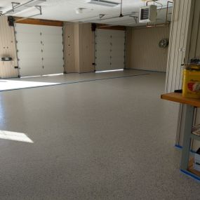 Premier One custom epoxy finished garage floor in Centre Hall, PA
