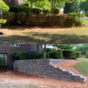 Retaining wall! Before and After.