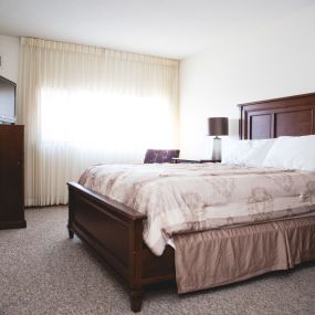 Bedroom amenities at Saint Therese are accessible and part of an ideal place for our residents to receive day to day care.