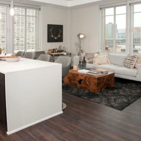 Kitchen with Living Room View