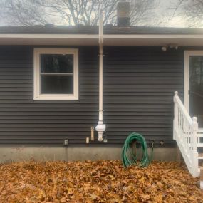 Radon system on a house in the fall