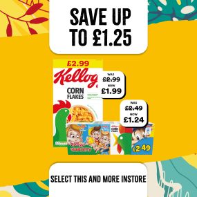 kellogs save up to  £1.25 at select convenience