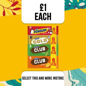 £1 each for club, gold and penguin at select convenience