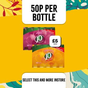 j20 at select convenience only 50p per bottle