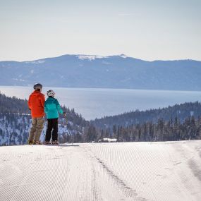 Breathtaking views of Lake Tahoe can be seen from Beginner, Intermediate and Expert terrain at Palisades Tahoe