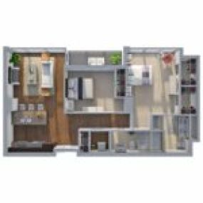 Ovation 309 Floor Plan T, Two Bedroom Two Bath Apartment in Madison Wisconsin