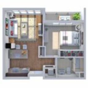 Ovation 309 Floor Plan N, One Bedroom One Bath Apartment in Madison Wisconsin