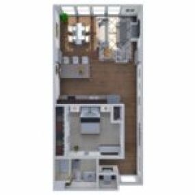 Ovation 309 Floor Plan M, One Bedroom One Bath Apartment in Madison Wisconsin