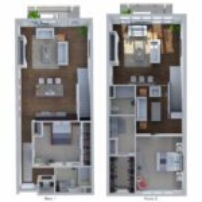 Ovation 309 Floor Plan X, Two Bedroom Plus Den Two Bath Apartment in Madison Wisconsin