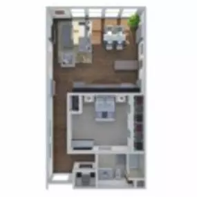 Ovation 309 Floor Plan F, One Bedroom One Bath Apartment in Madison Wisconsin