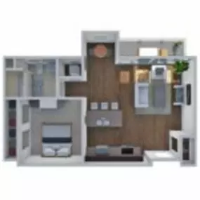 Ovation 309 Floor Plan G, One Bedroom One Bath Apartment in Madison Wisconsin