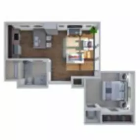 Ovation 309 Floor Plan B, One Bedroom One Bath Apartment in Madison Wisconsin