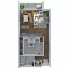 Ovation 309 Floor Plan K, One Bedroom One Bath Apartment in Madison Wisconsin