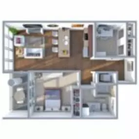 Ovation 309 Floor Plan D, One Bedroom Plus Den One Bath Apartment in Madison Wisconsin