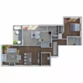 Ovation 309 Floor Plan P1, Two Bedroom Two Bath Apartment in Madison Wisconsin