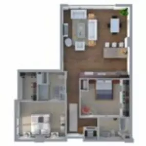 Ovation 309 Floor Plan Q, Two Bedroom Two Bath Apartment in Madison Wisconsin