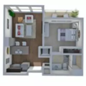 Ovation 309 Floor Plan C, One Bedroom One Bath Apartment in Madison Wisconsin