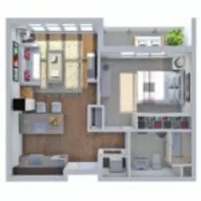 Ovation 309 Floor Plan N, One Bedroom One Bath Apartment in Madison Wisconsin