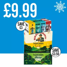 £9.99 on selected beers, lager and cider