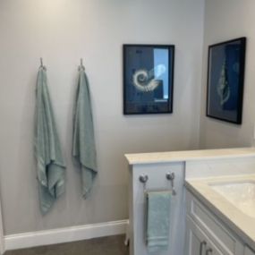 Newly created space in bathroom