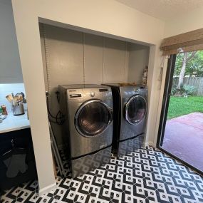 Improved space for the washer & dryer area