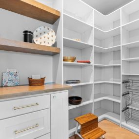Kitchen pantries with extra storage are great for creating a more organized and efficient kitchen space. They can be used to store food, dishes, cookware, and other kitchen essentials. They also make it easier to find items in a cluttered kitchen. Additionally, extra storage can help create a more o