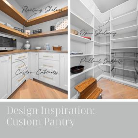 Now that it is back to school, what is on your do list for your new custom pantry? ✅ Floating shelves ✅ Custom cabinets ✅ Open shelving ✅ Pullout baskets