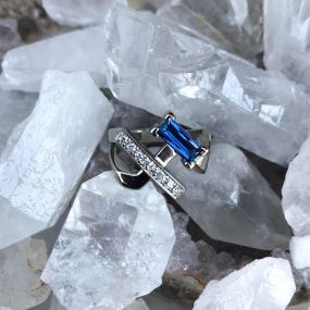 Custom Montana Yogo Sapphire and Diamond Ring
