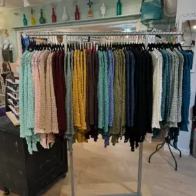 So many beautiful colors in our popcorn sweater from @lanilauhawaii !
— at Purple Clover Prescott.