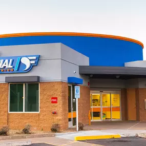 Desert Financial Credit Union's Phoenix - East Bell branch, exterior front entrance with night-drop box and ATM